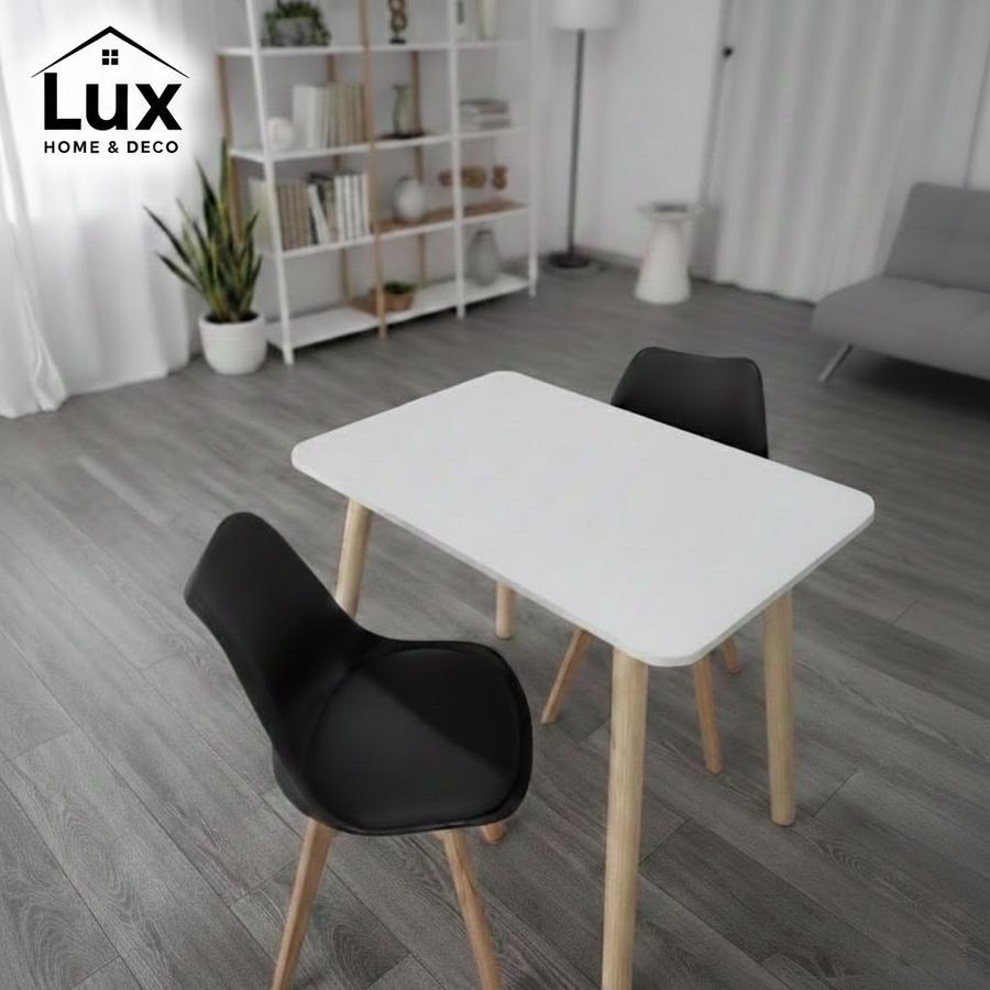 Desayunador blanco 90 × 60 — Melamina 18 mm y patas de madera