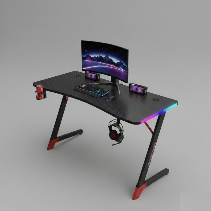 Escritorio gamer RGB — 120 × 60 cm con luces y control